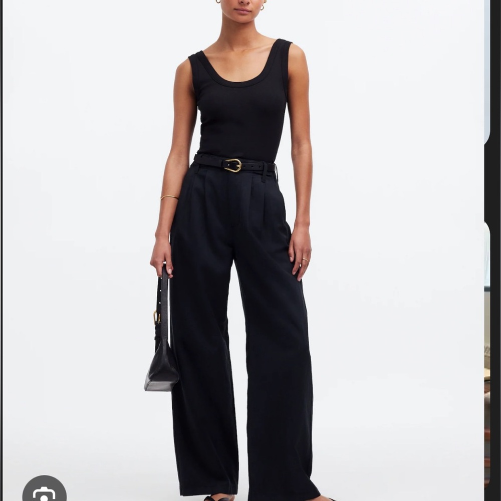 Madewell Harlow wide leg pants trousers 10 black
